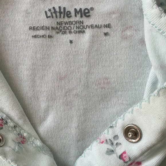 #010D, Little Me long sleeve snapped footie - Picture 3 of 3